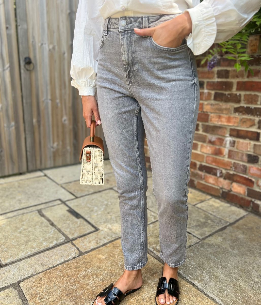 Light Grey Hannah Straight Leg Ankle Grazer Jeans