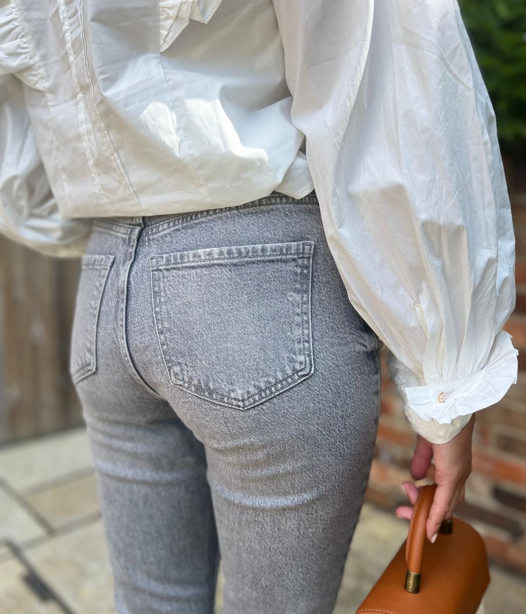 Light Grey Hannah Straight Leg Ankle Grazer Jeans