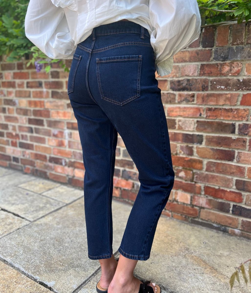 Indigo Hannah Straight Leg Ankle Grazer Jeans