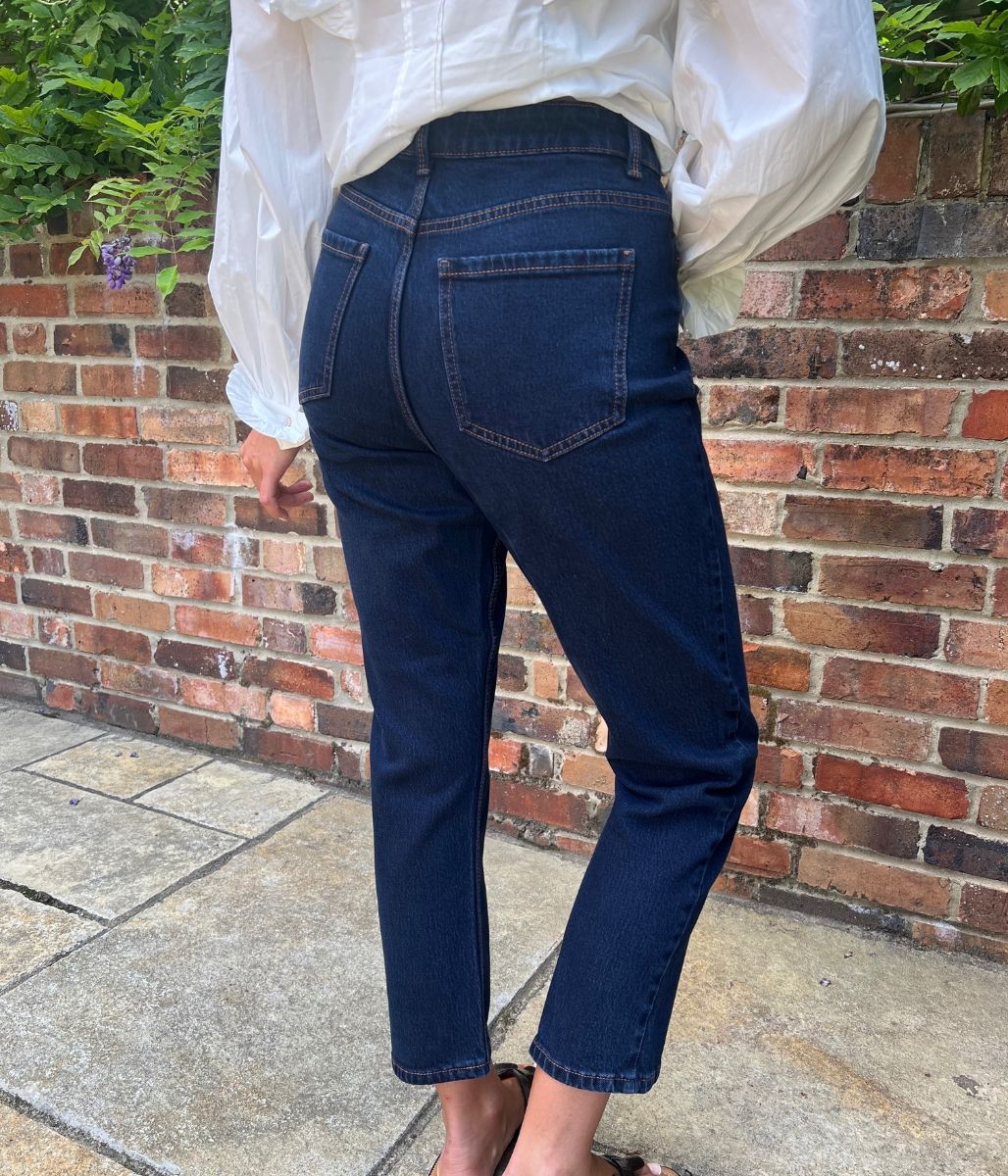 Indigo Hannah Straight Leg Ankle Grazer Jeans