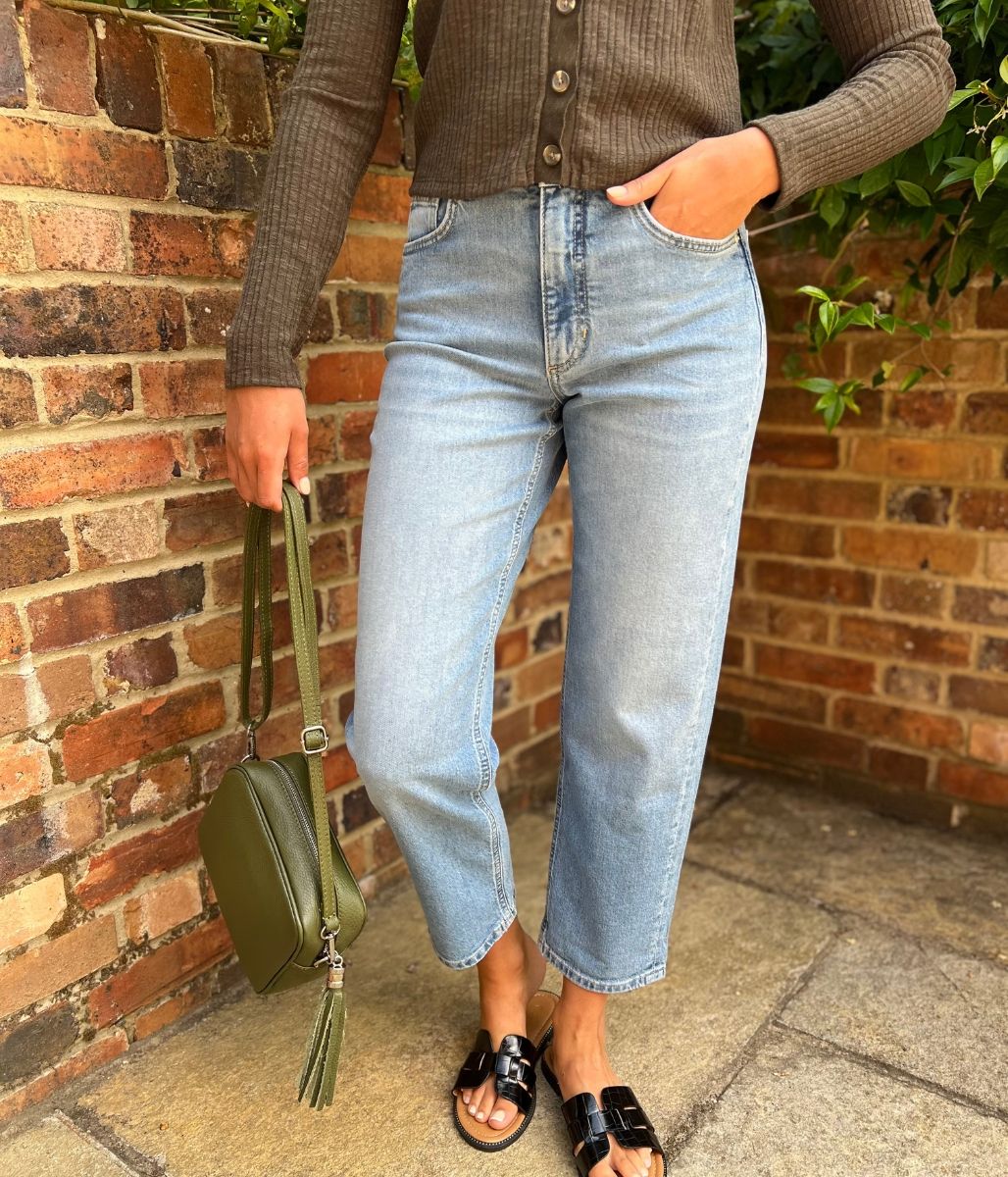 Light Denim Girlfriend Turn Up Jeans