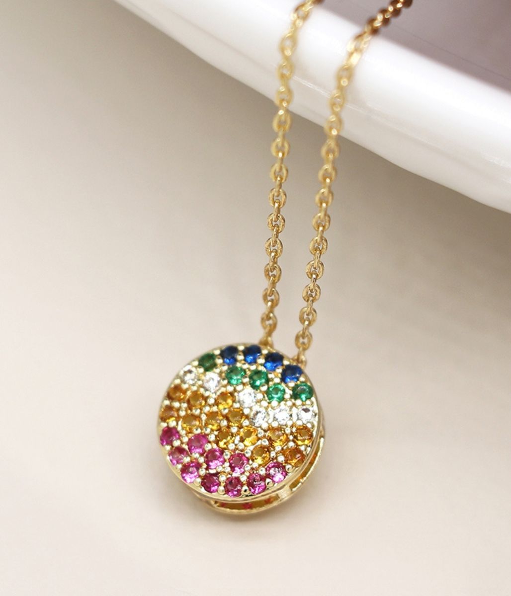 Pom Gold Rainbow Necklace