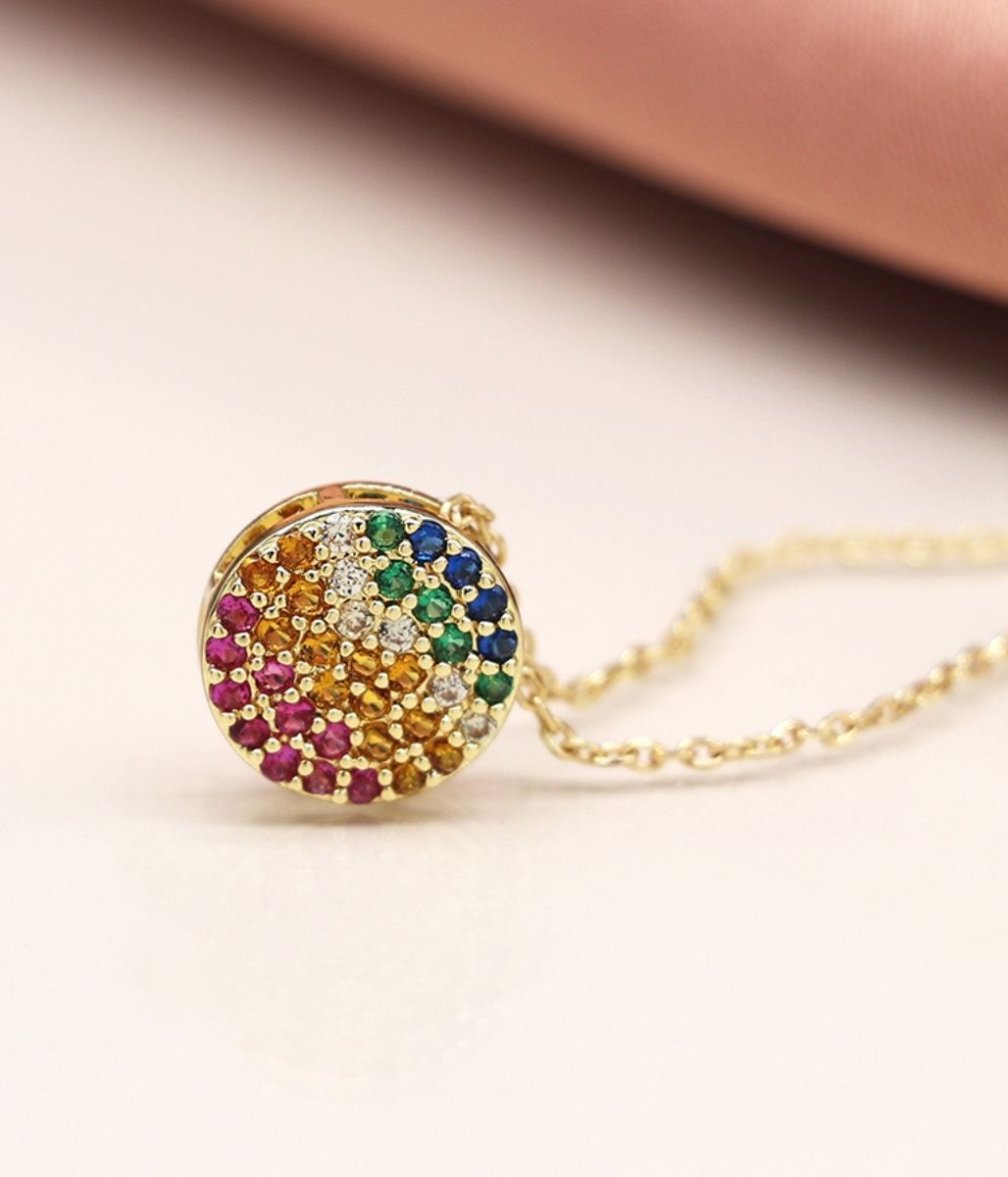 Pom Gold Rainbow Necklace