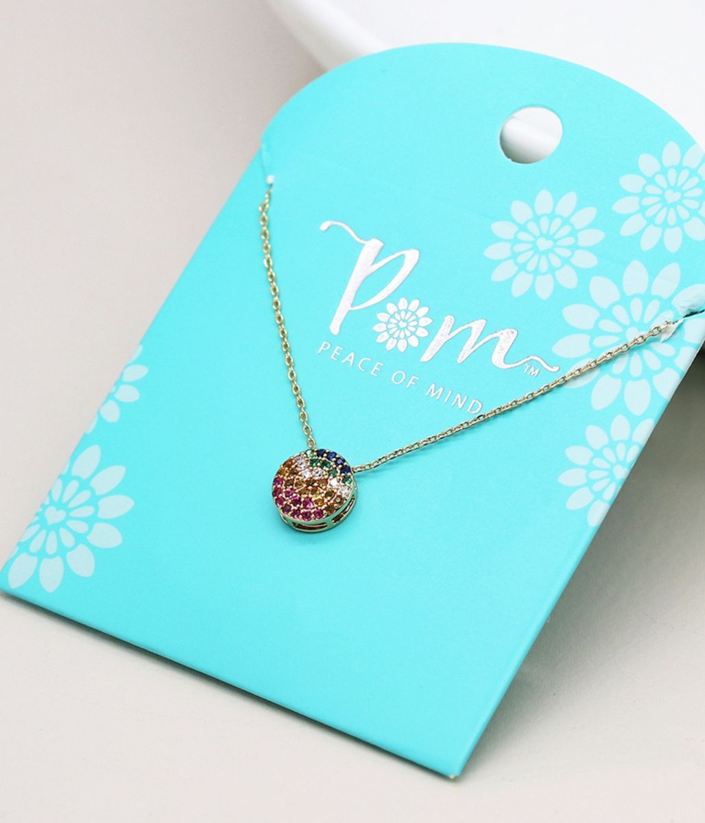 Pom Gold Rainbow Necklace