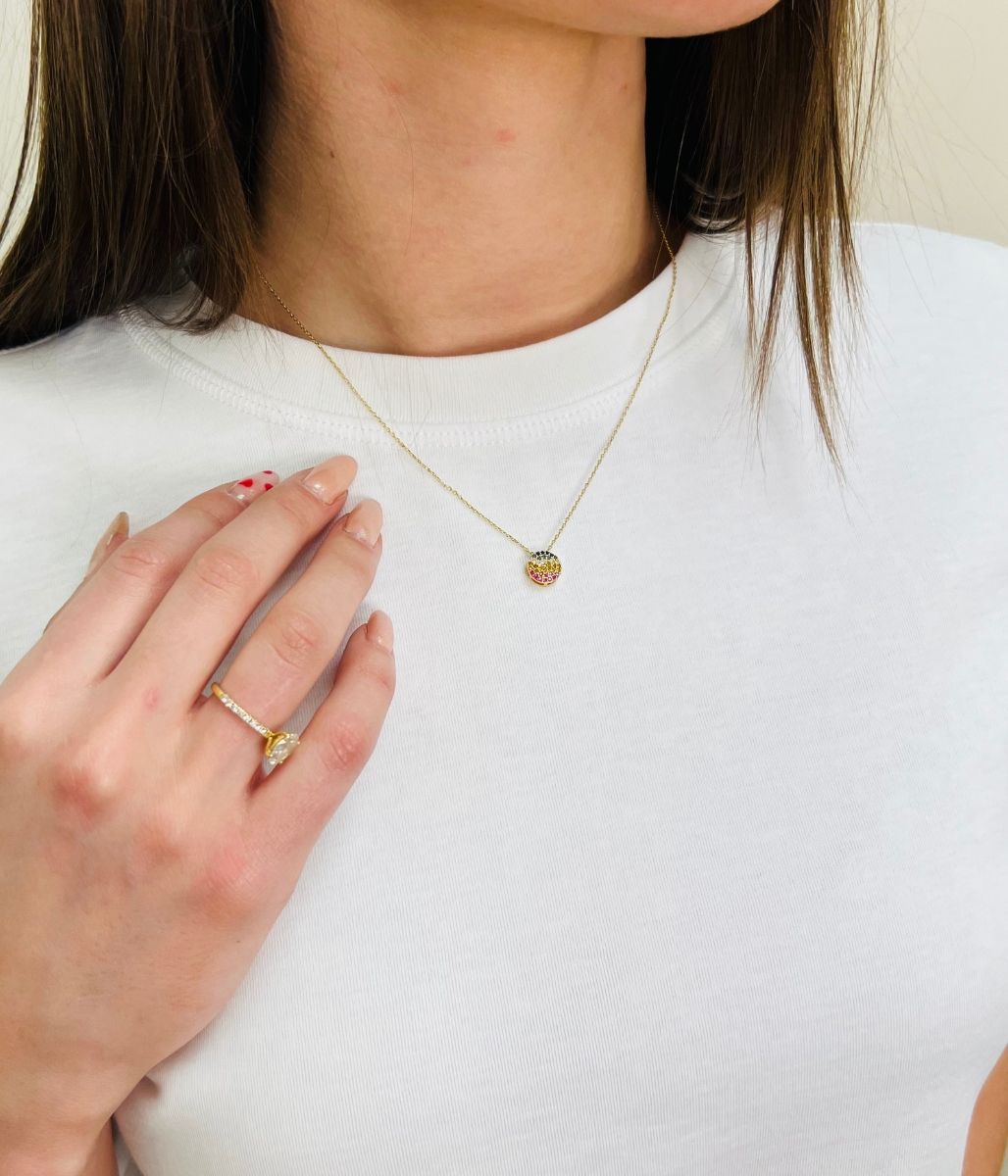 Pom Gold Rainbow Necklace