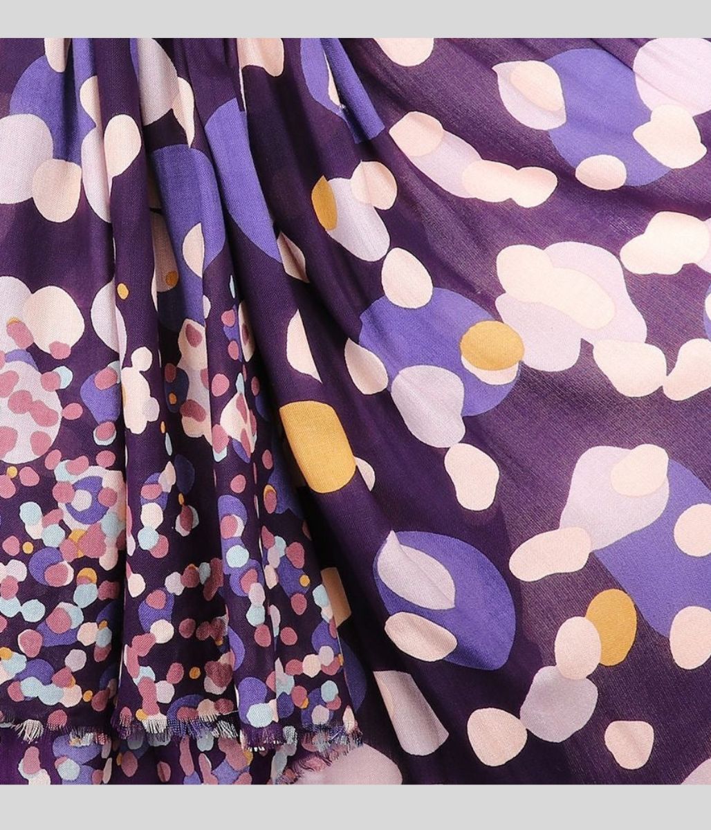 Pom Purple Spot Bamboo Scarf