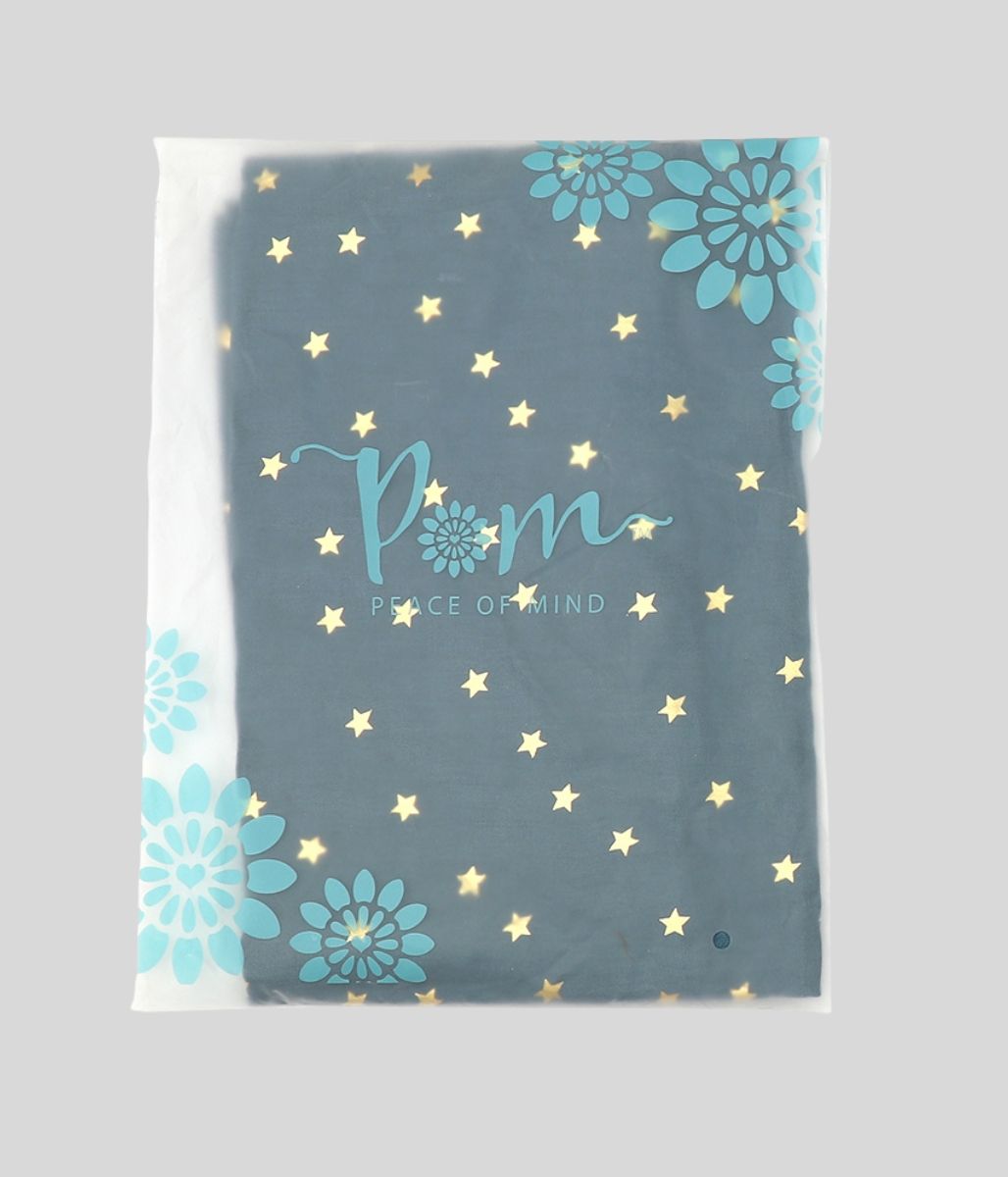 Pom Teal & Gold Star Scarf