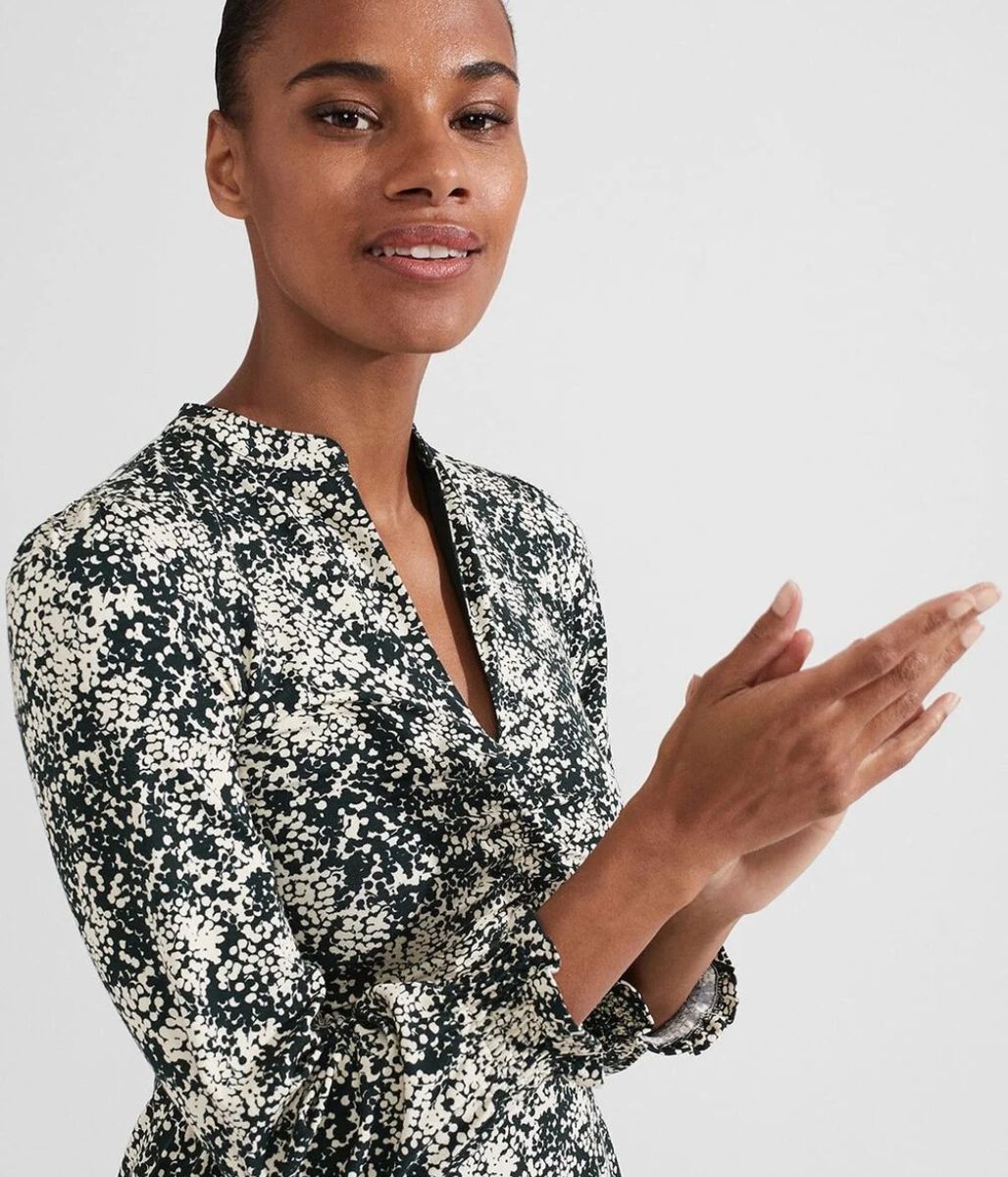 Green Print Clemence Dress