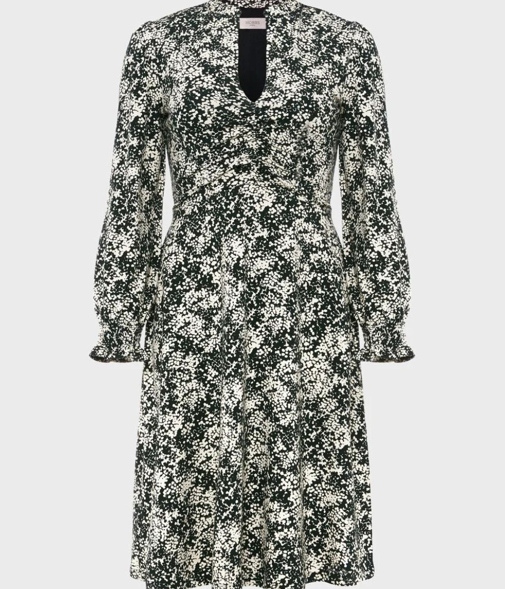 Green Print Clemence Dress
