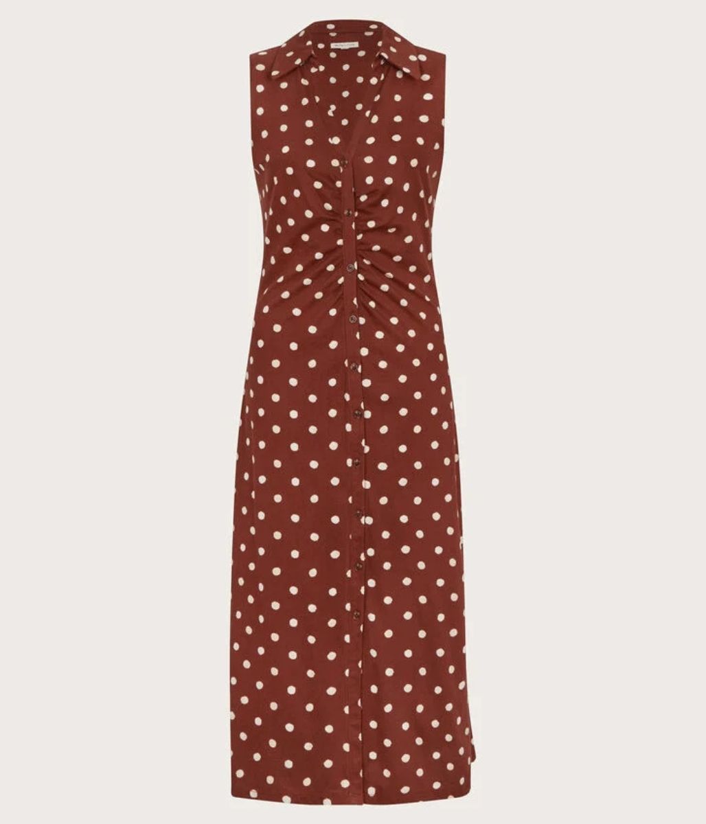 Paris Spot Sleeveless Midi Dress