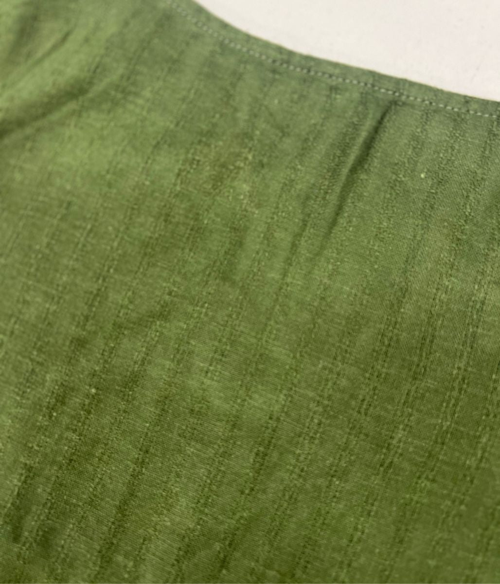 Khaki Self Stripe Linen Blend Dress-Seconds