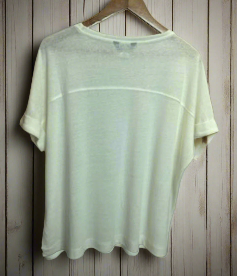 Cream Linen Rich Top