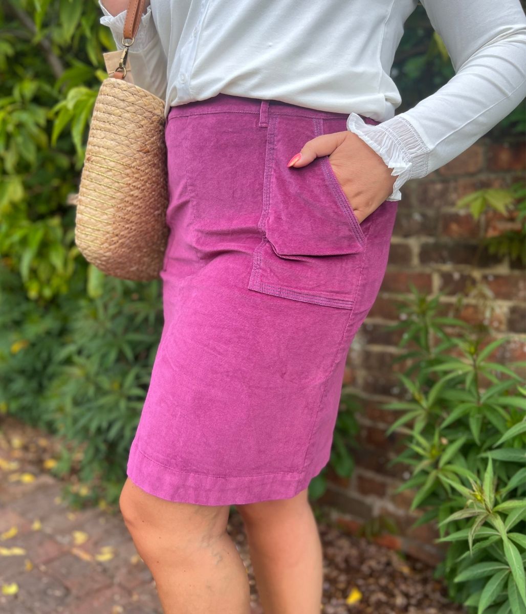 Ex Mistral Magenta Moleskin Patch Pocket Skirt