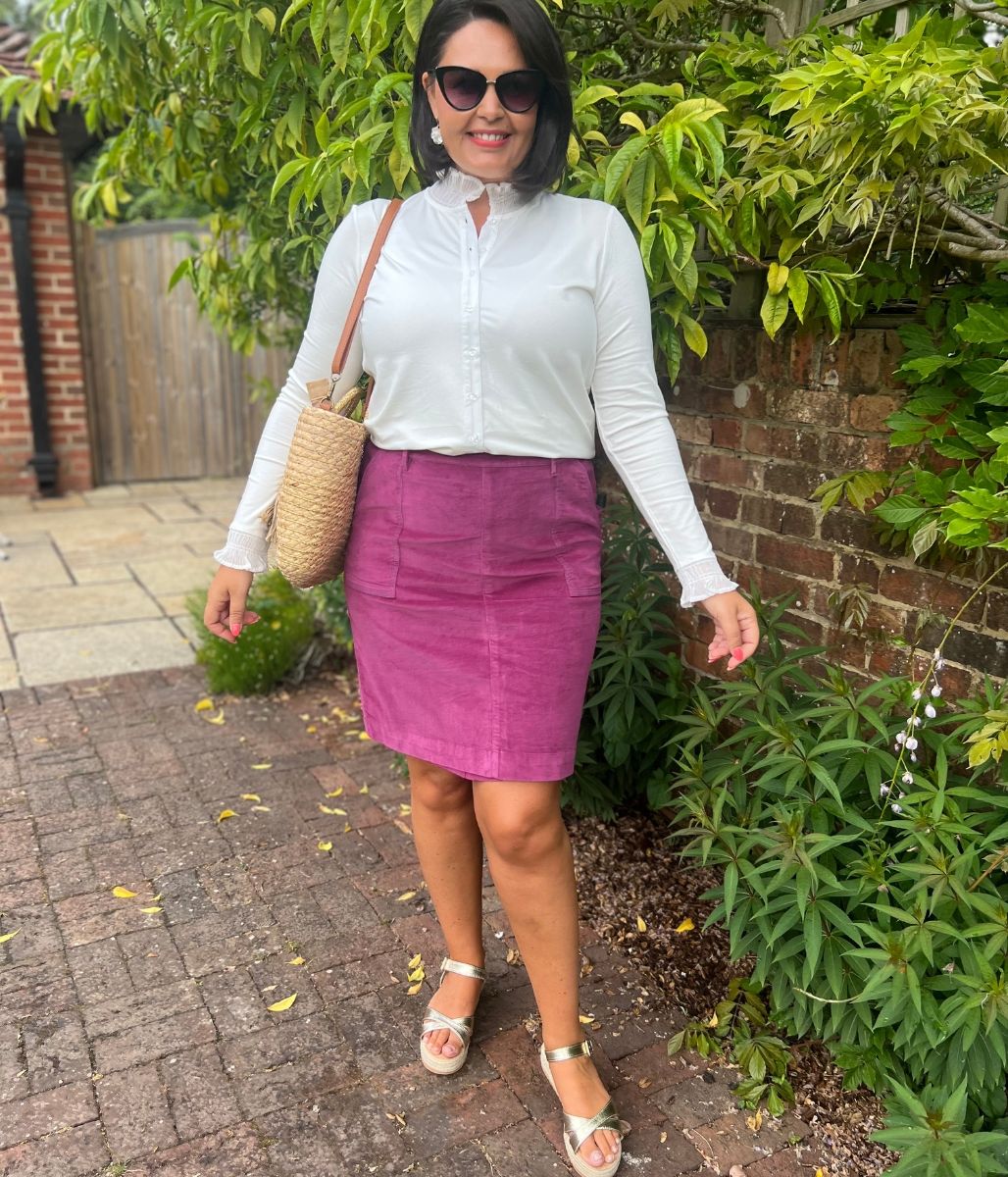 Ex Mistral Magenta Moleskin Patch Pocket Skirt