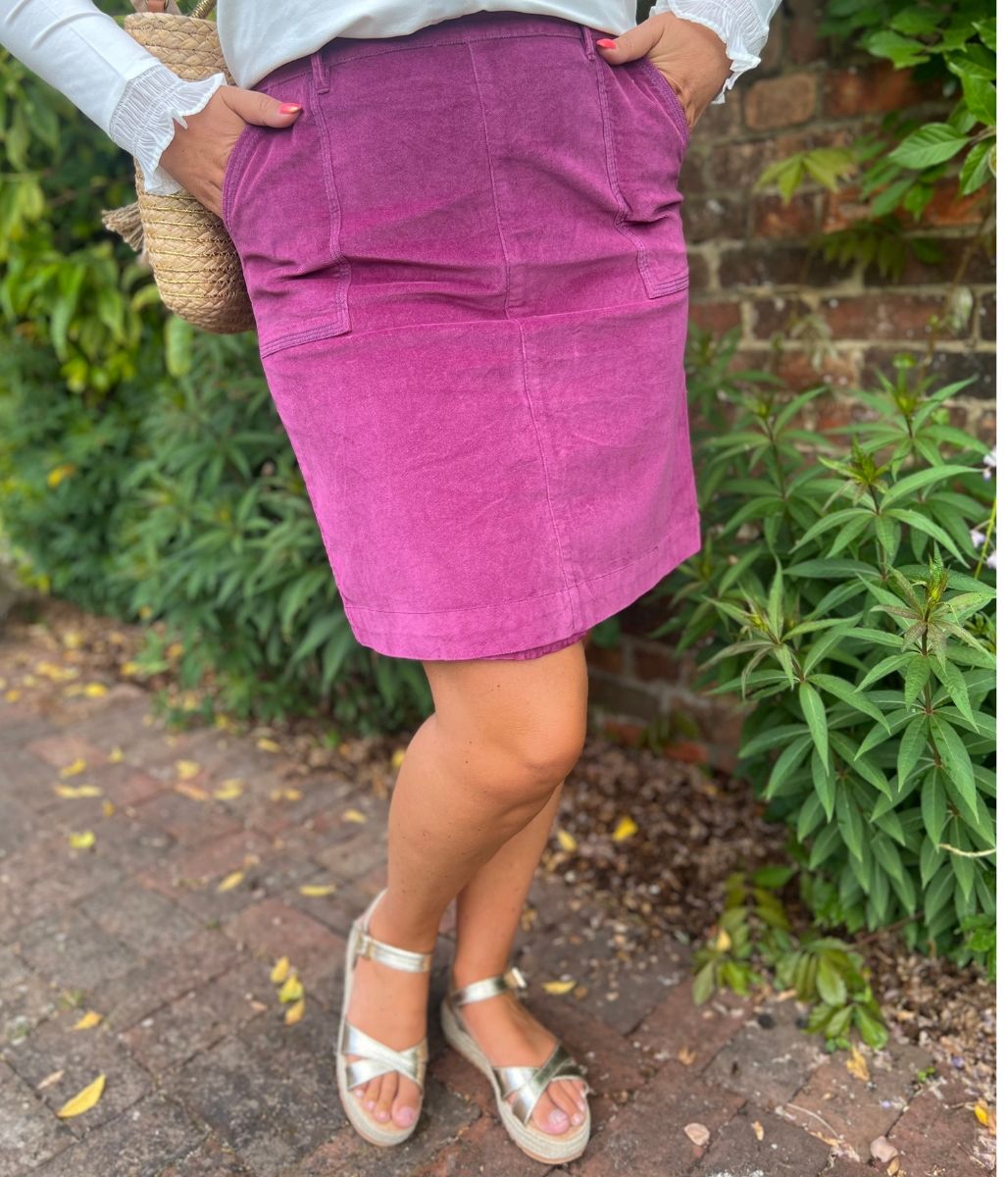 Ex Mistral Magenta Moleskin Patch Pocket Skirt