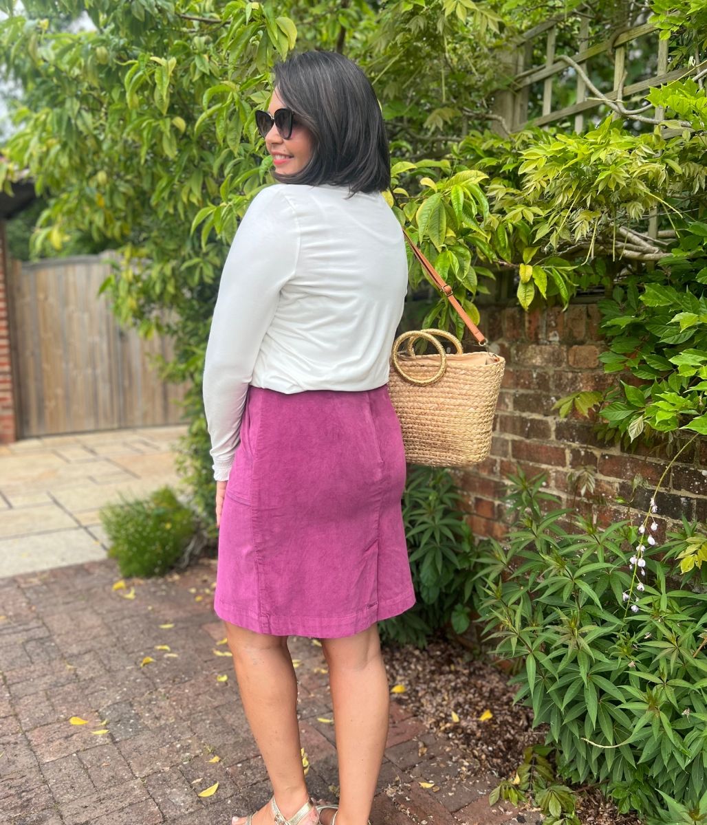 Ex Mistral Magenta Moleskin Patch Pocket Skirt