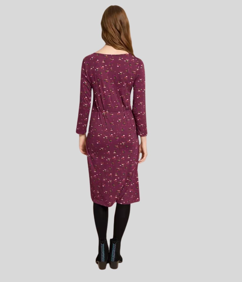 Tallie Plum Print Midi Dress