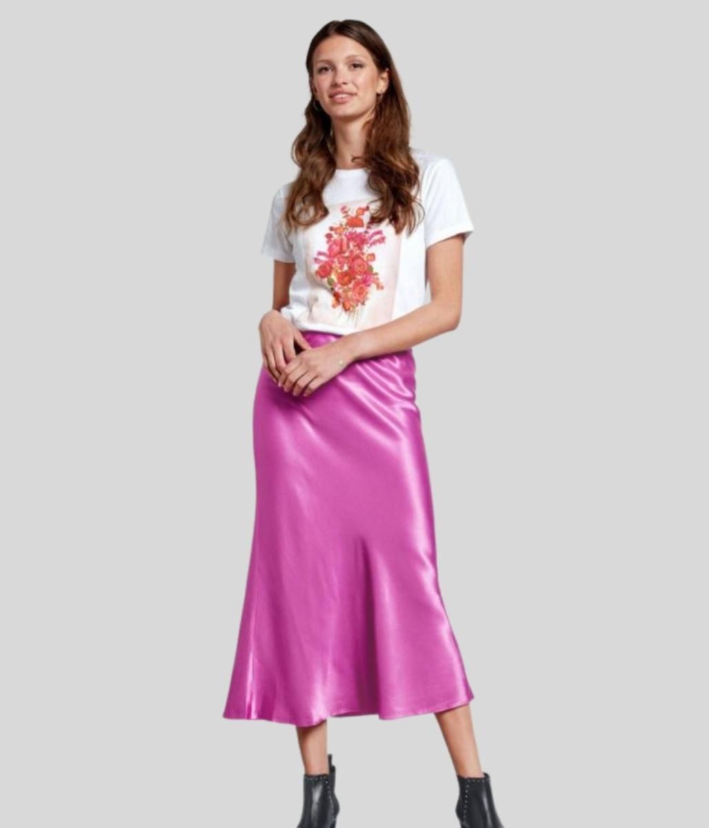 White Bouquet Print T Shirt