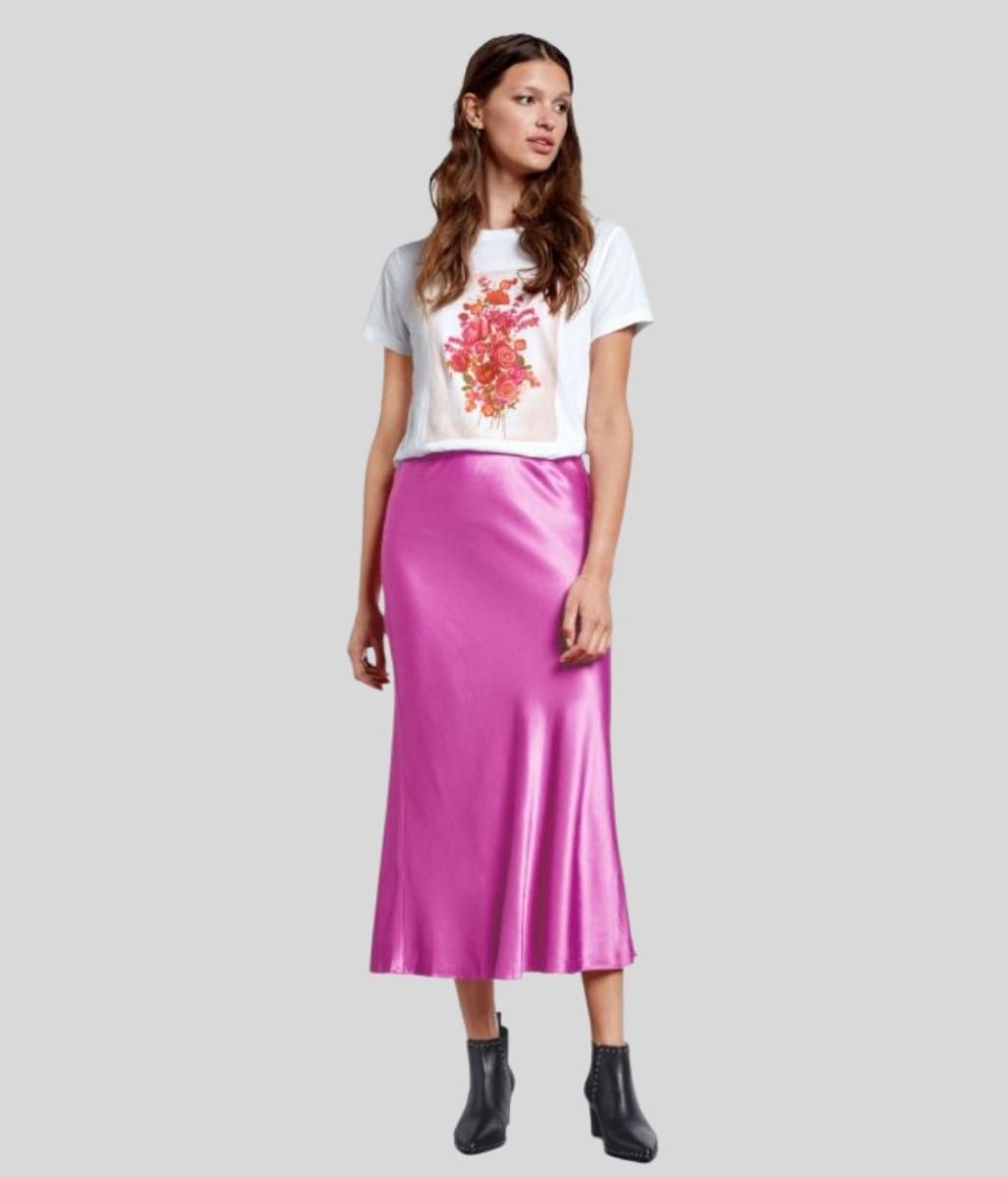 White Bouquet Print T Shirt