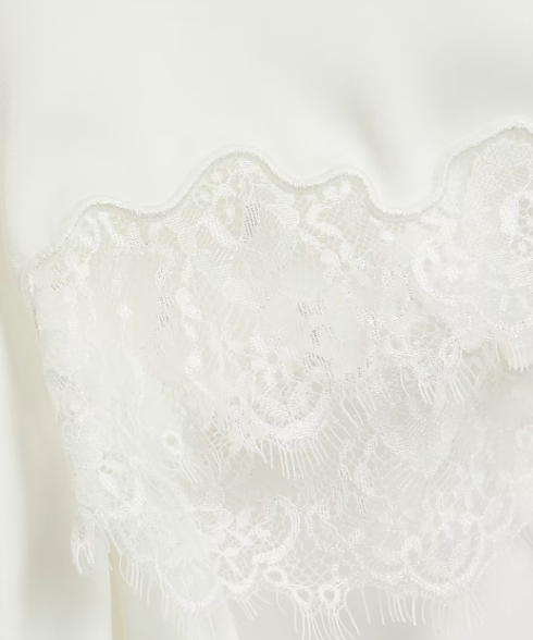 Ivory Lace Trim Blouse