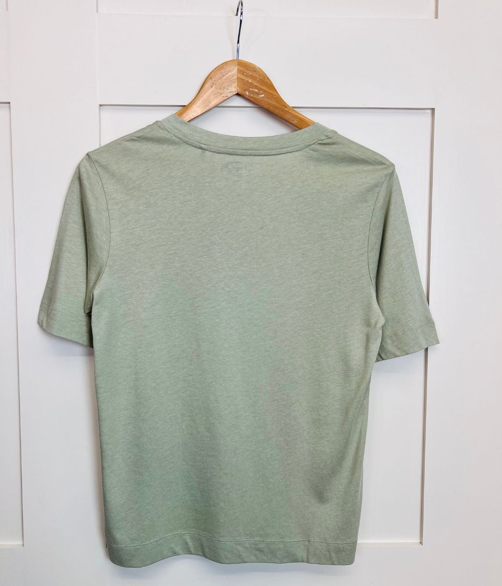 Sage Cotton Modal Slouch V-Neck T-Shirt