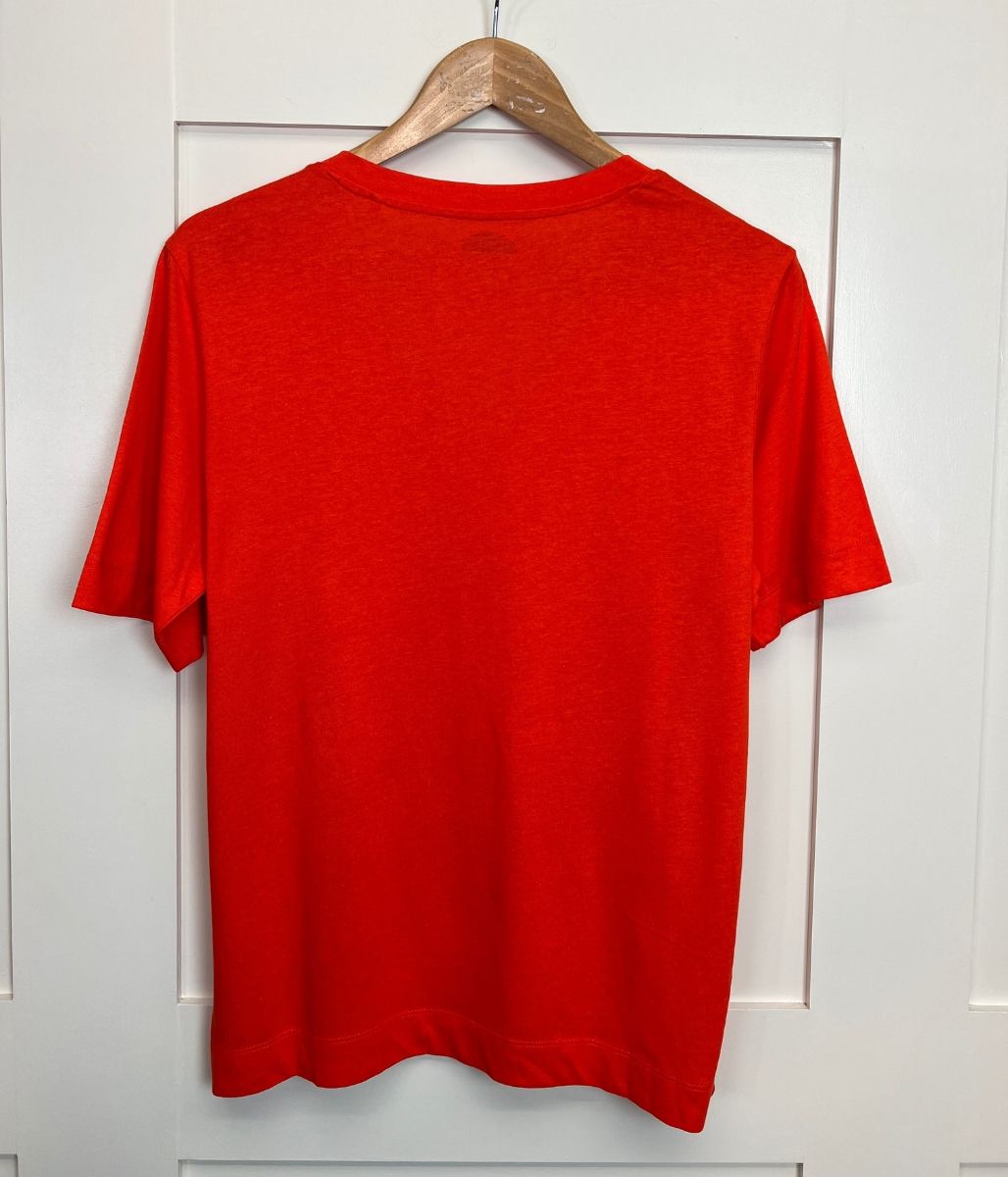 Orange Cotton Modal Slouch V-Neck T-Shirt