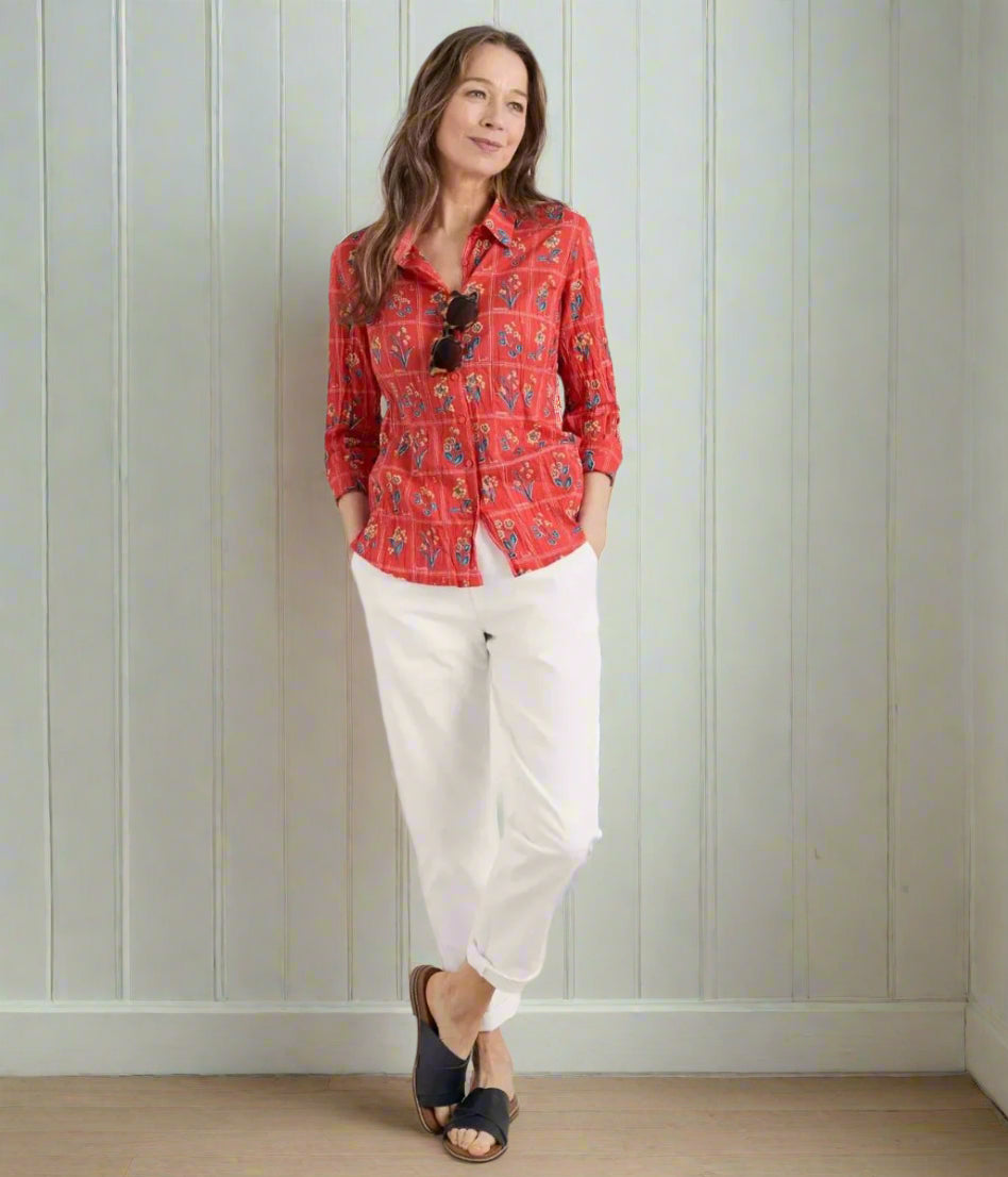Ex Seasalt Orange Print Larissa Shirt