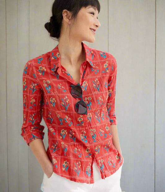 Ex Seasalt Orange Print Larissa Shirt