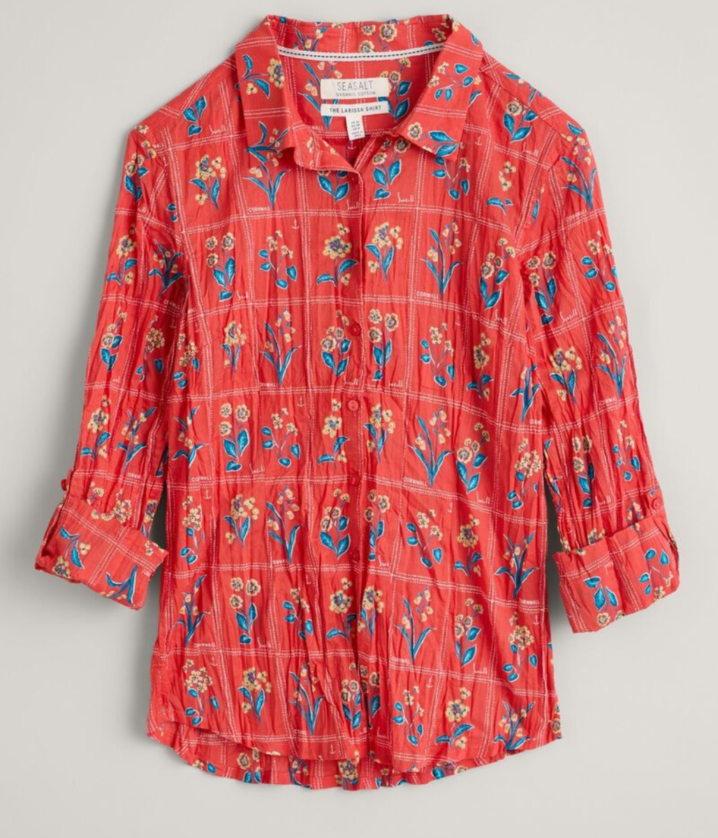 Ex Seasalt Orange Print Larissa Shirt