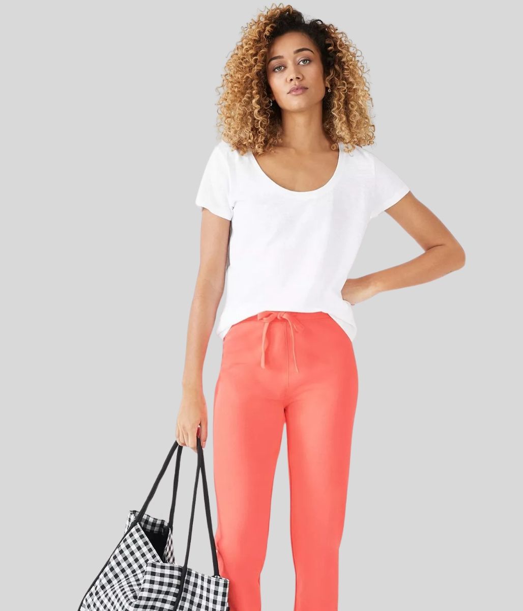White Hari Cotton Slub Scoop Neck T-Shirt