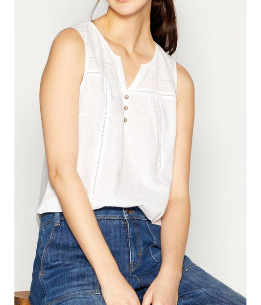 White Sleeveless Detailed Top