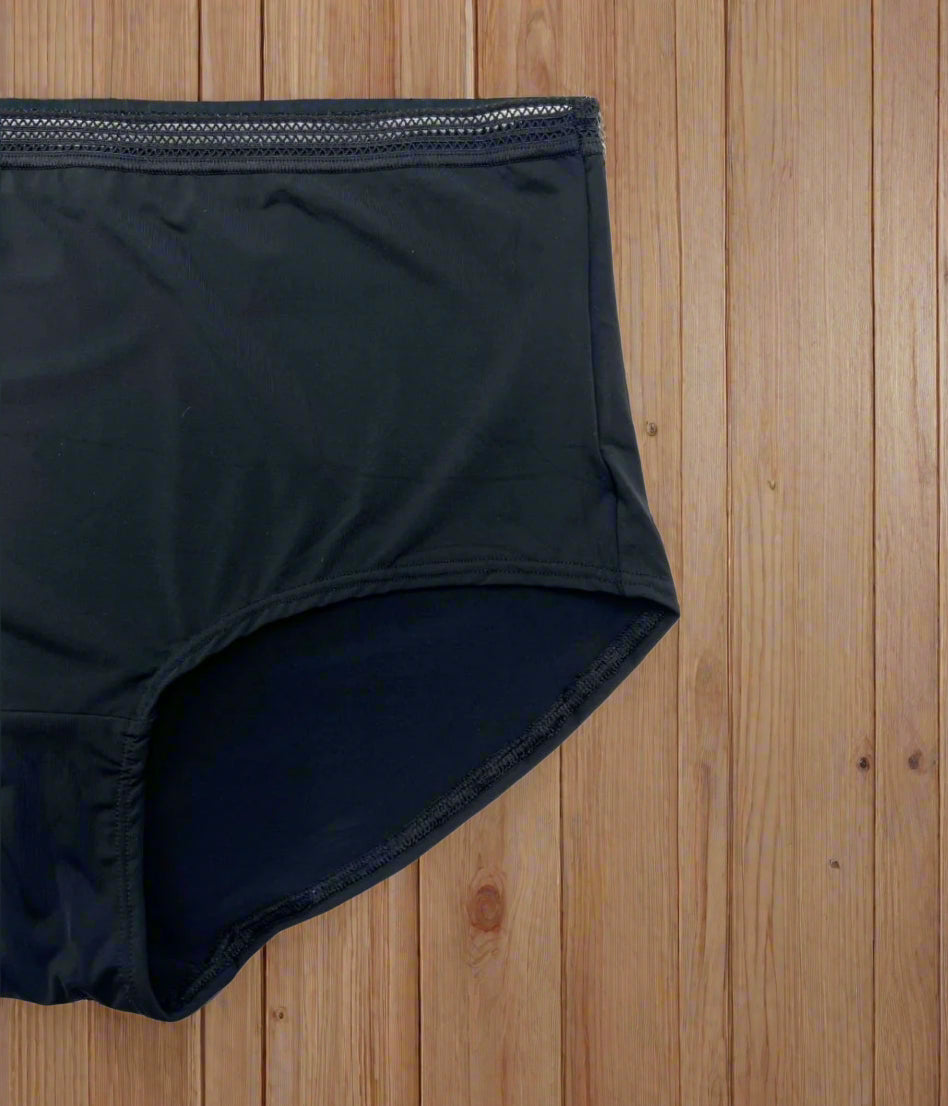 Black 5 Pack Lace Trim Full Briefs