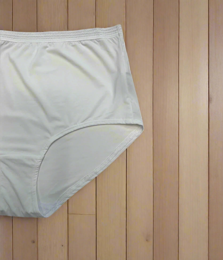 White 5 Pack Lace Trim Full Briefs