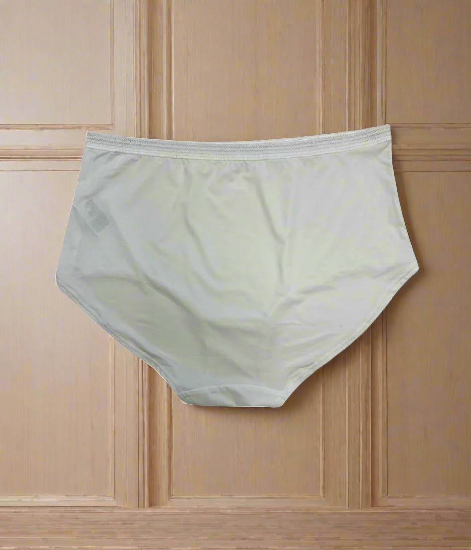 White 5 Pack Lace Trim Full Briefs