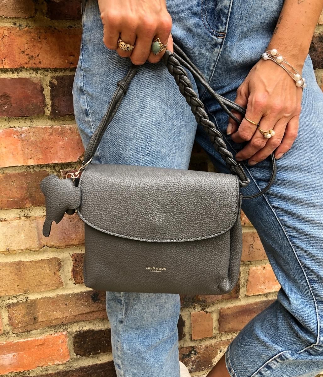 Grey Louise Soft Crossbody Bag
