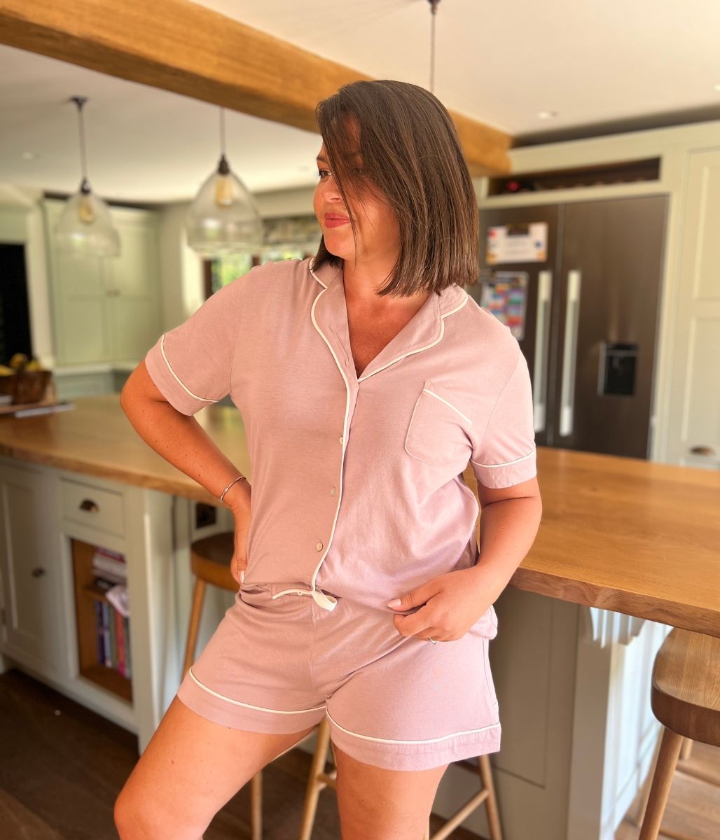 Mauve Cotton Modal Short Pyjama Set