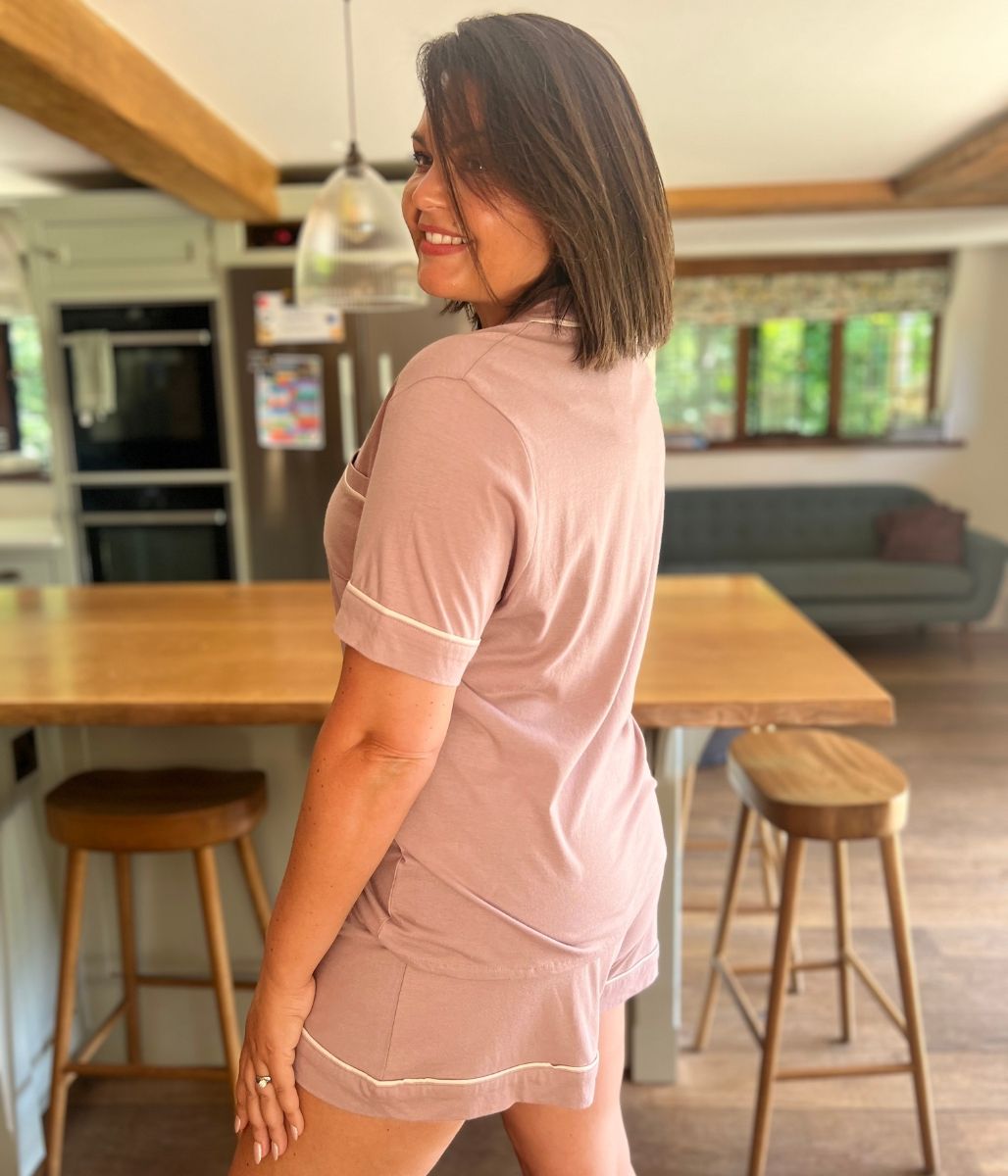 Mauve Cotton Modal Short Pyjama Set