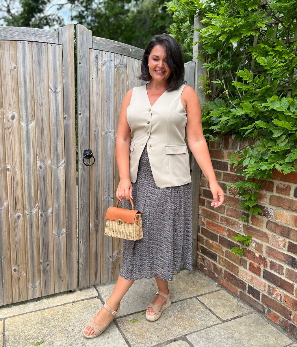 Brown Basket Weave Raffia Box Bag