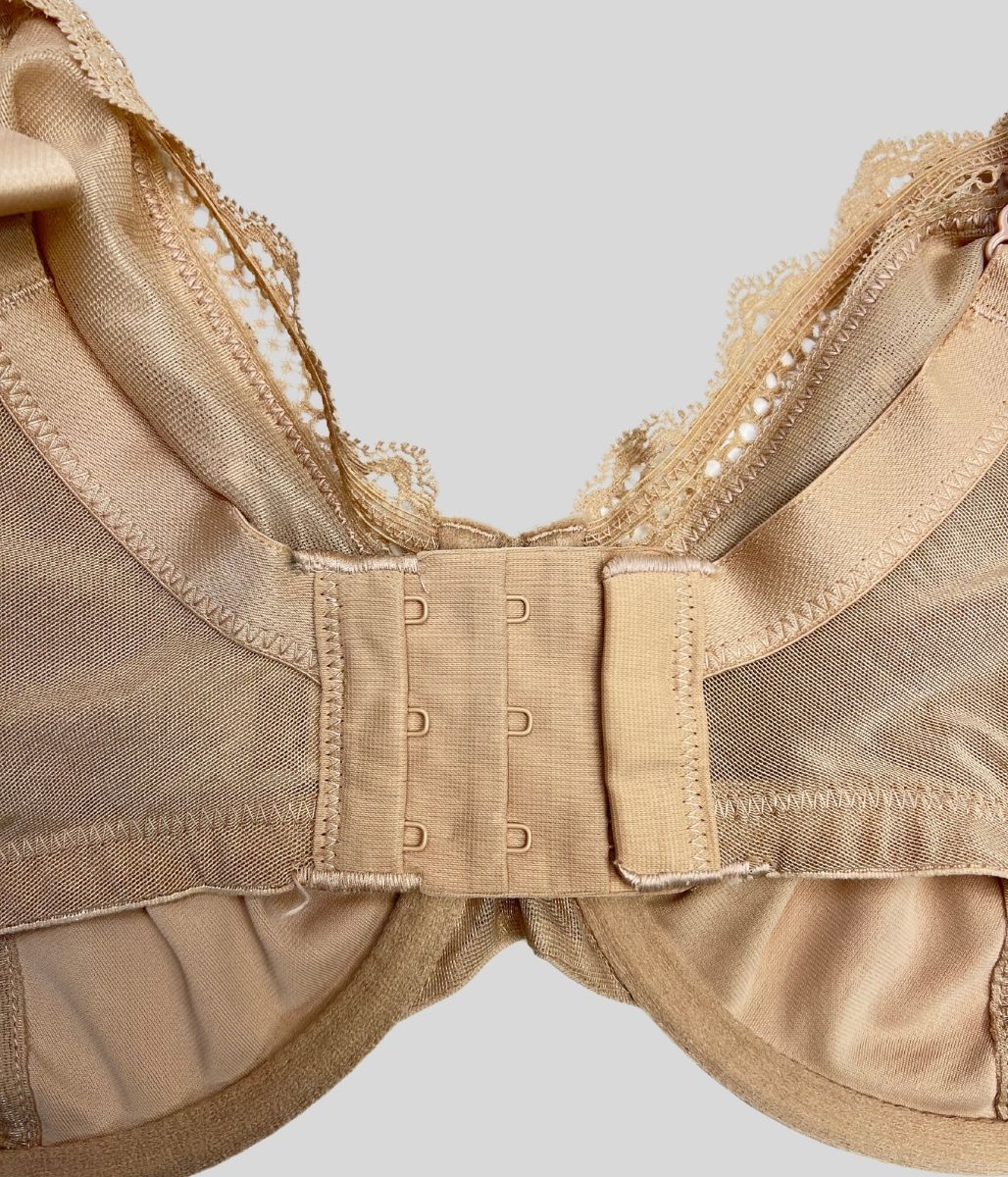 Nude Underwired Minimiser Lace Trim Bra
