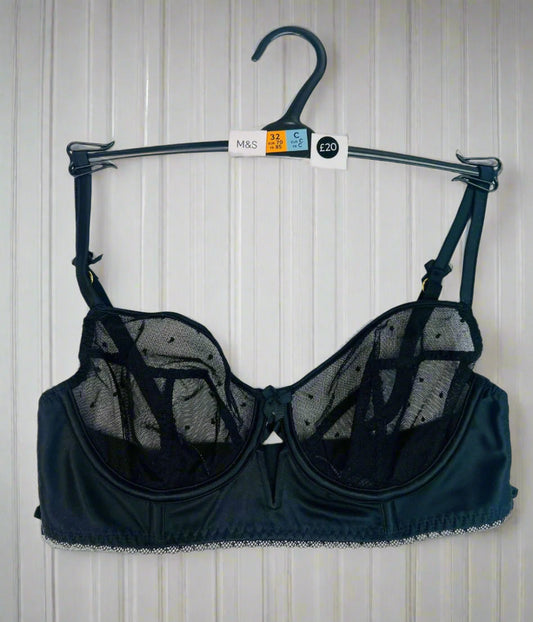 Black Boutique Balcony Bra