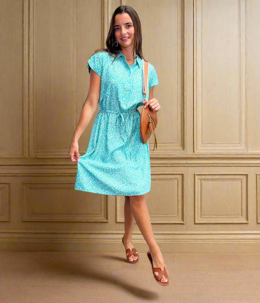 Green Waterfall Blossom Anne Dress