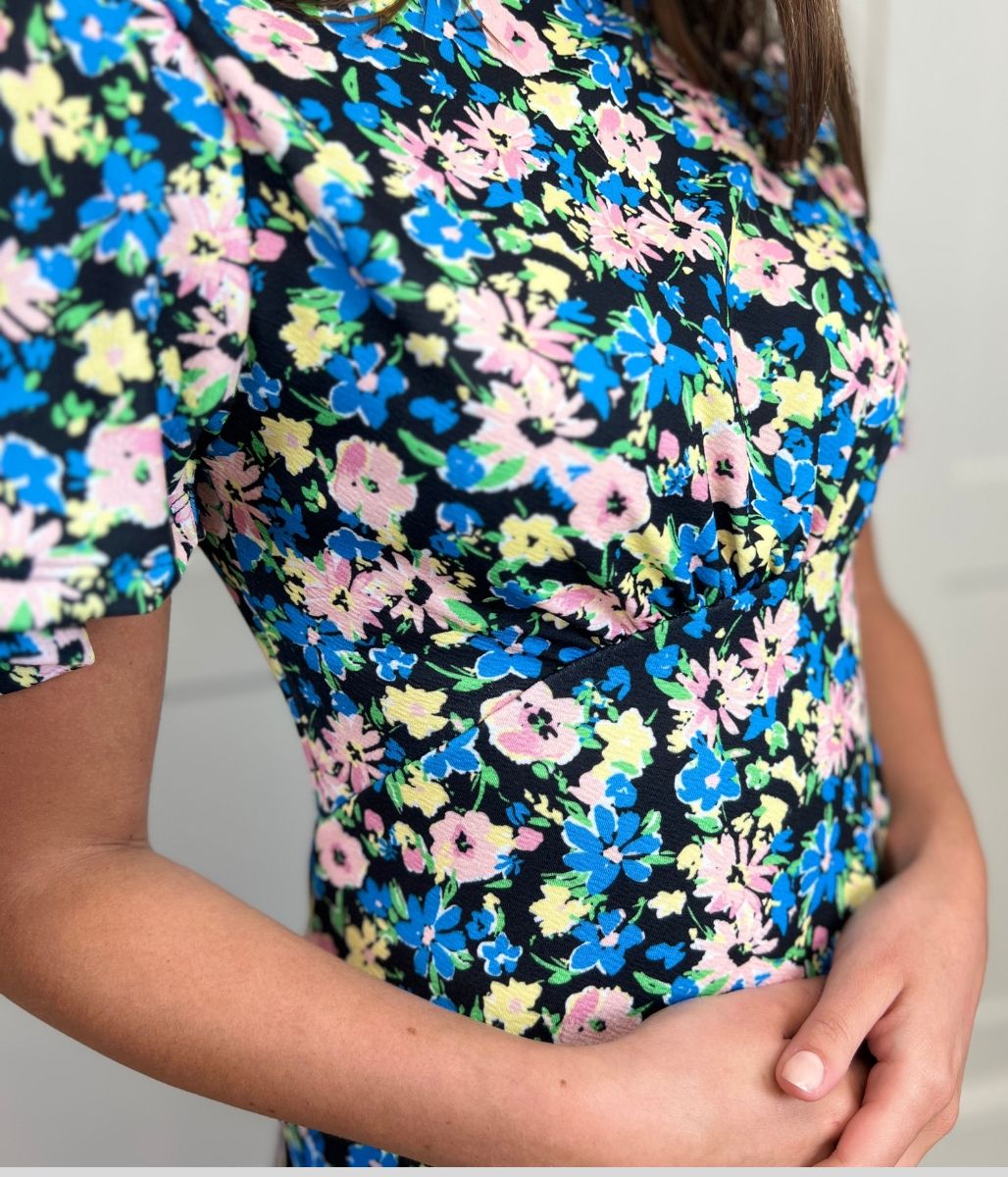 Vintage Floral Print Kate Midi Dress