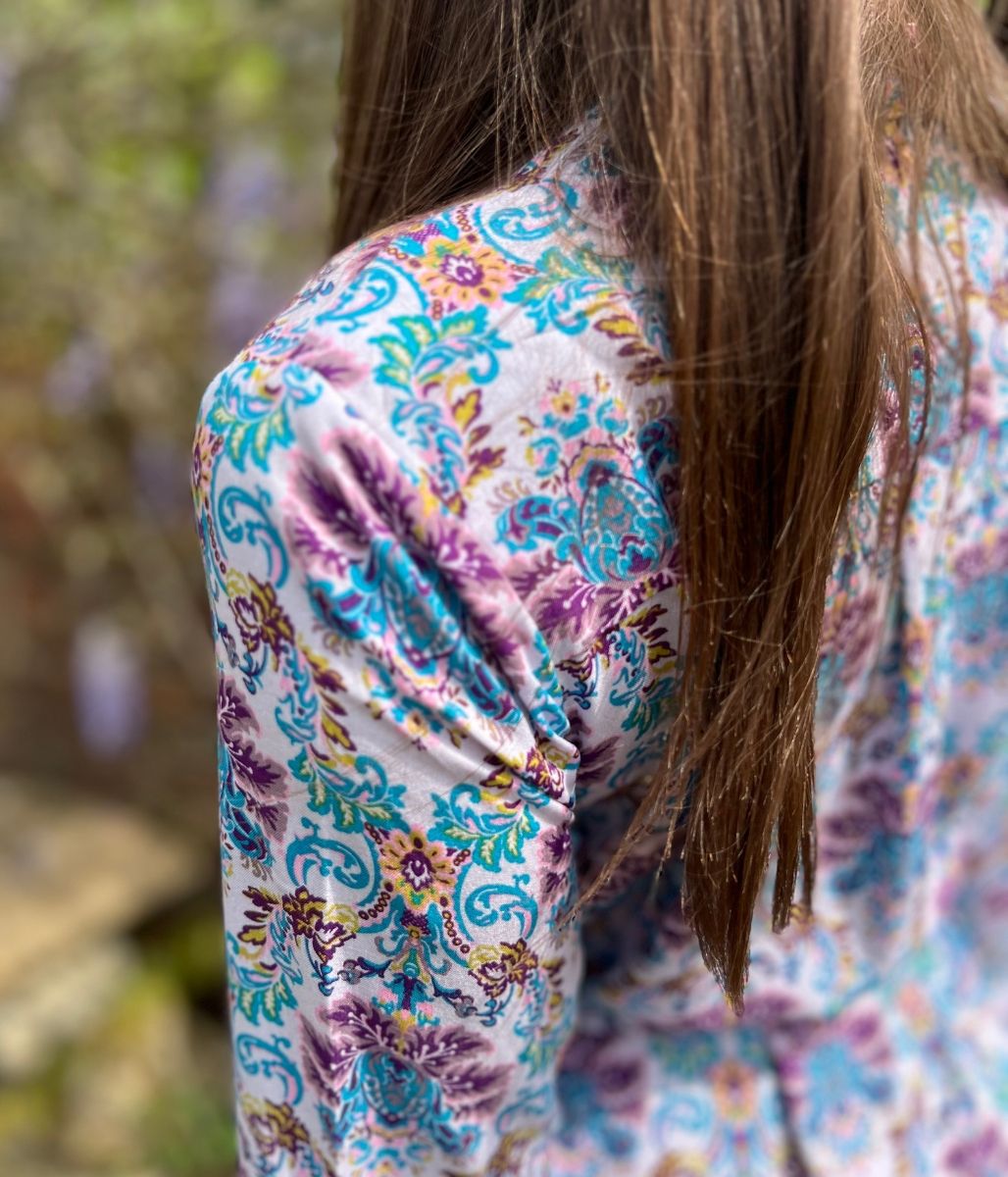 Lilac Boho Print Midi Summer Dress