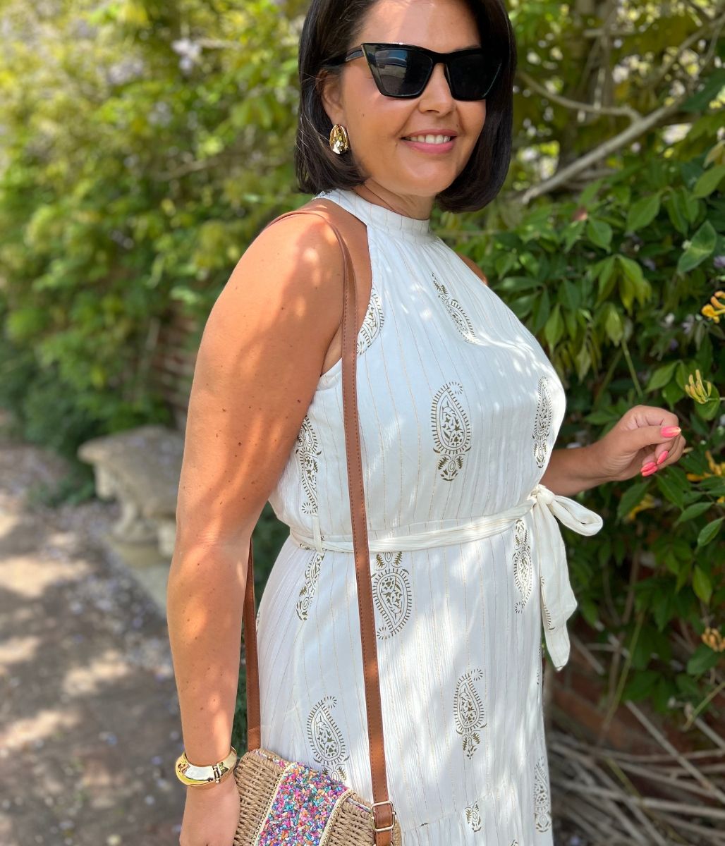 Ivory Halter Neck Maxi Dress