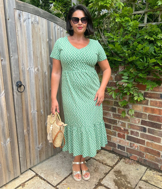 Green Emily Cotton Jersey Dress