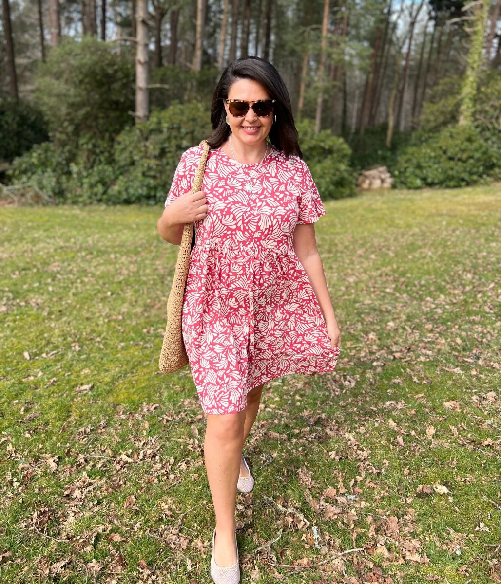 Pink Print Cotton Jersey Sundress