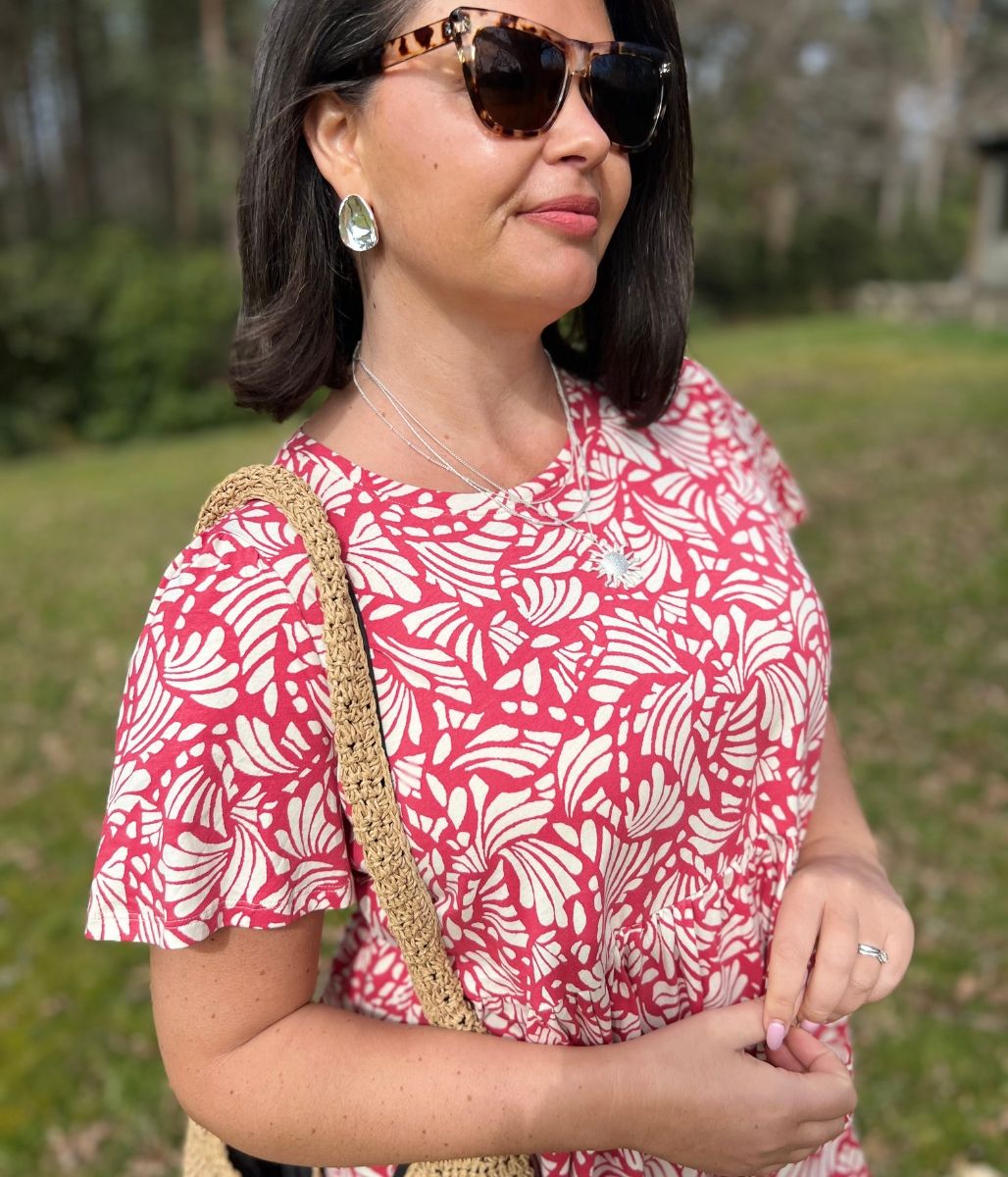 Pink Print Cotton Jersey Sundress