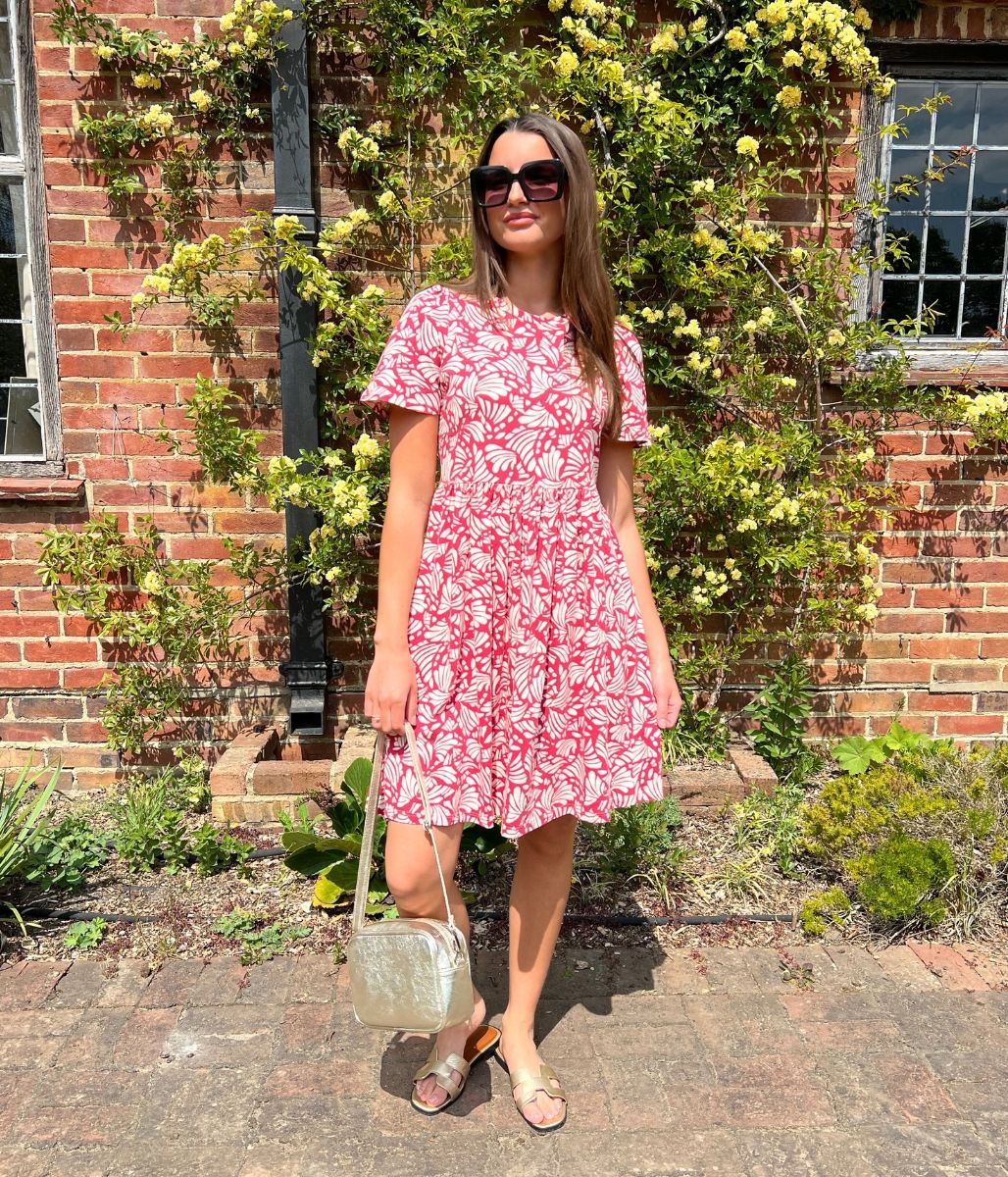 Pink Print Cotton Jersey Sundress