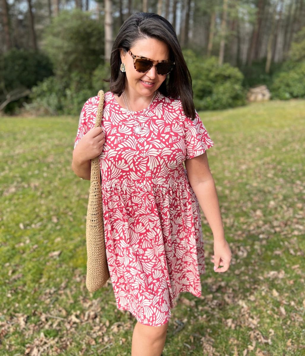 Pink Print Cotton Jersey Sundress