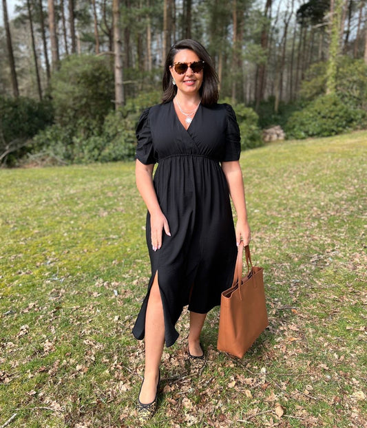 Black Emily Midi Dress